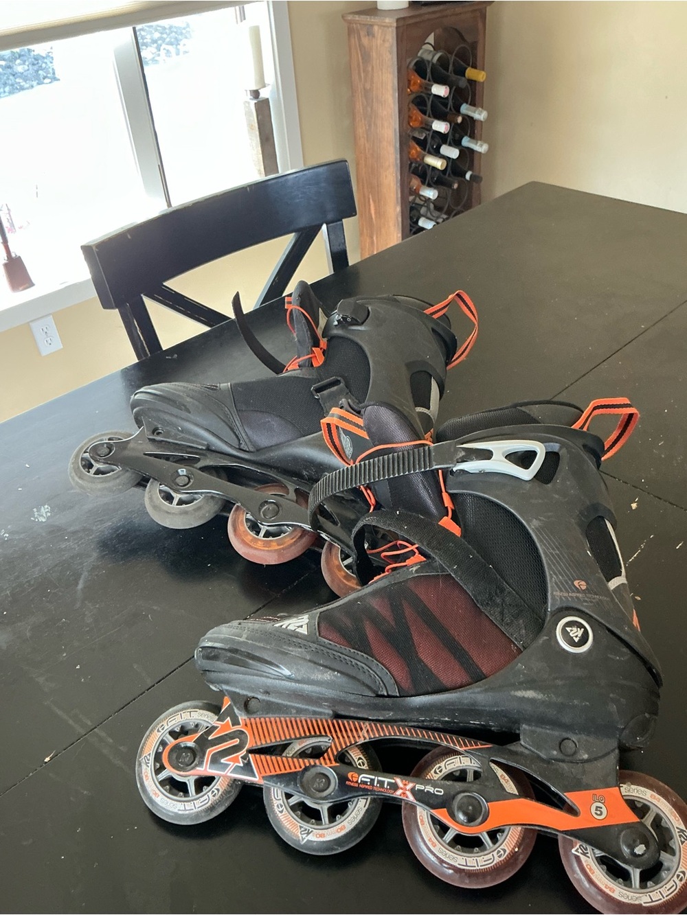 Men's Black and Orange Inline Skates - Comfort Fit